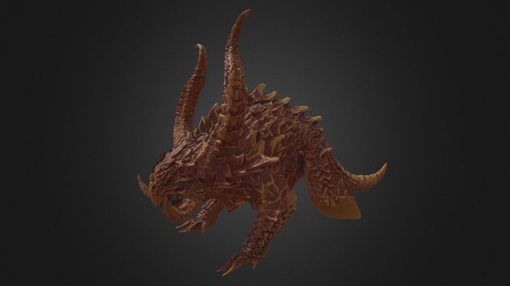 Crawling Sand Beast with Giant Horns
