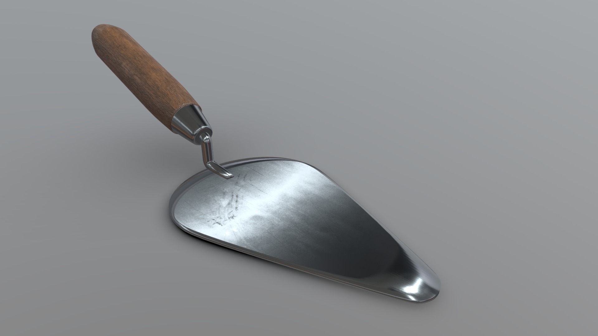3D model Cement Spatula Clean - This is a 3D model of the Cement Spatula Clean. The 3D model is about a spoon with a wooden handle.