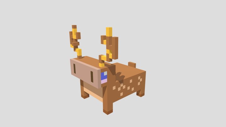 voxel art deer 3D Model
