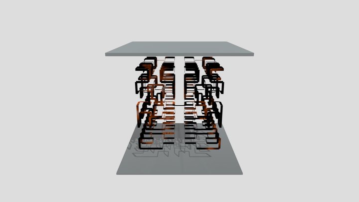 Cube Matrix X 4 3D Model