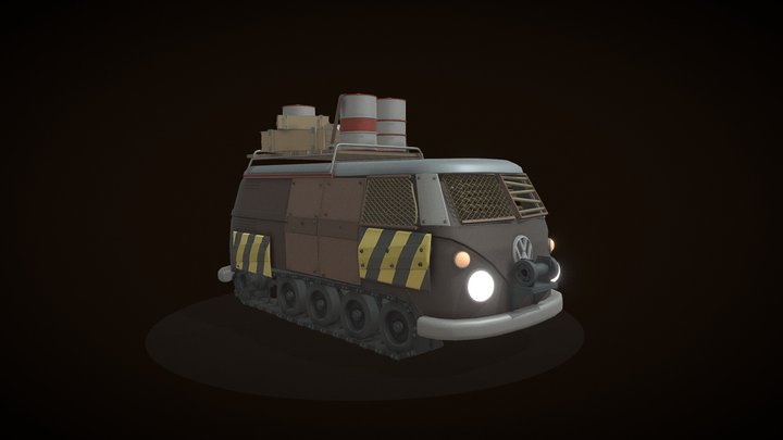 Post-apocalyptic bus. draft 3D Model