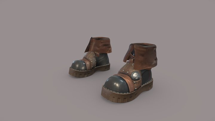 Steampunk Boots 3D Model