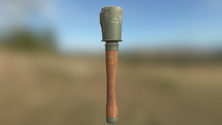 German Stick Grenade 3D Model