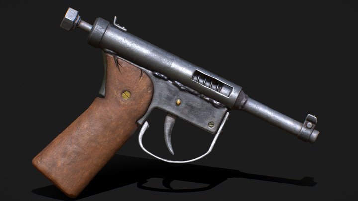 Hand Made Pistol 3D Model