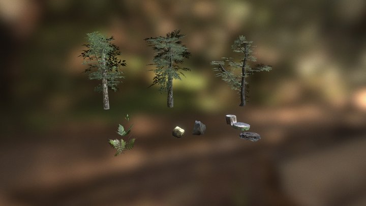 Free Low-Poly Nature Assets Pack 3D Model