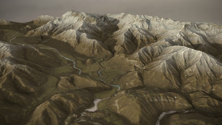 Sketch Background Terrain 3D Model