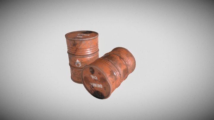 Diesel barrels 3D Model