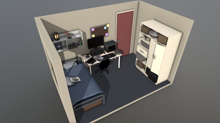 Dorm bedroom (VR assignment) 3D Model