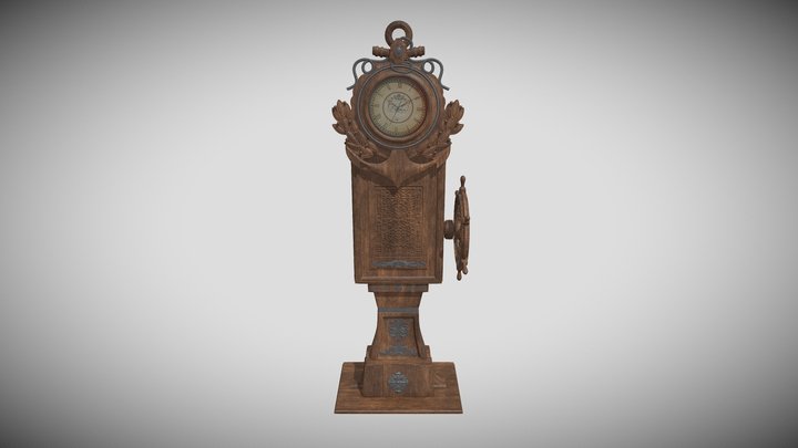 Wooden Clock 3D Model
