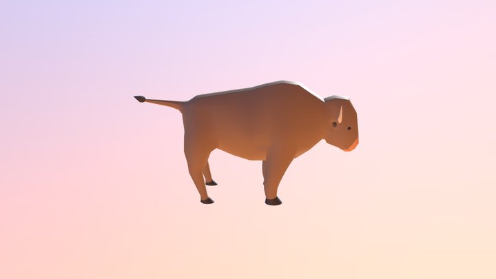 Low-poly Bison 3D Model
