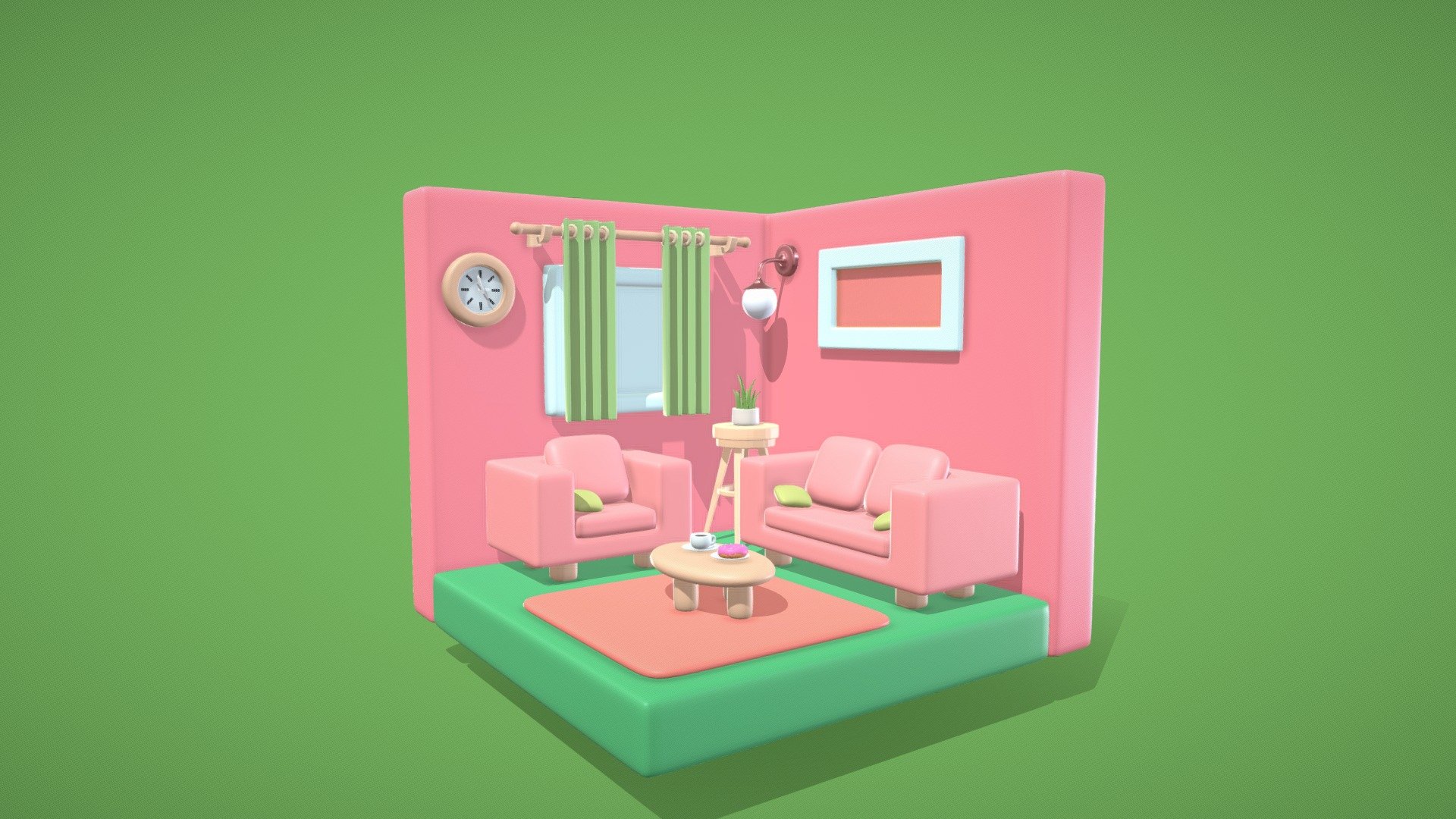 3D Isometric Living Room - Download Free 3D model by Sami_Waiba ...