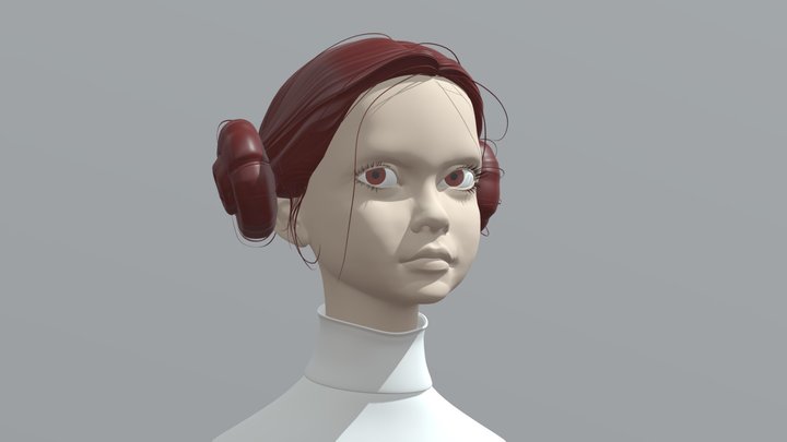 Young girl Princess Leia 3D Model