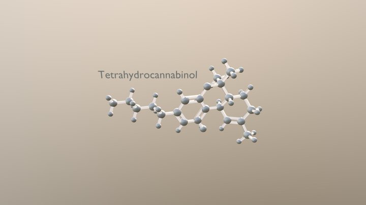 THC Molecule 2 3D Model