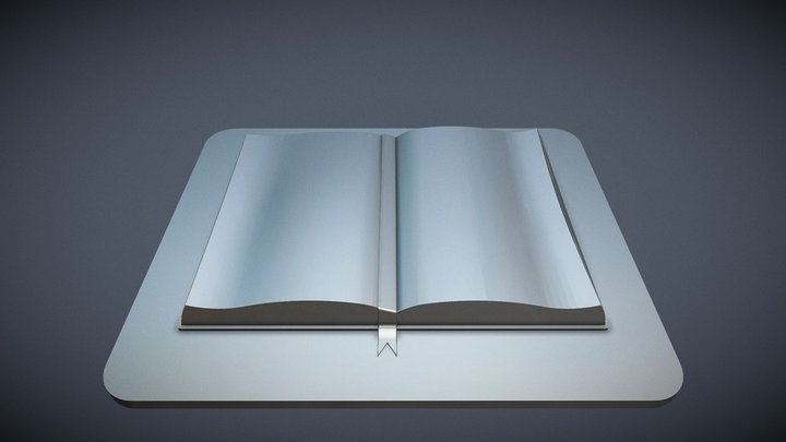 Open Book With Base 3D Model