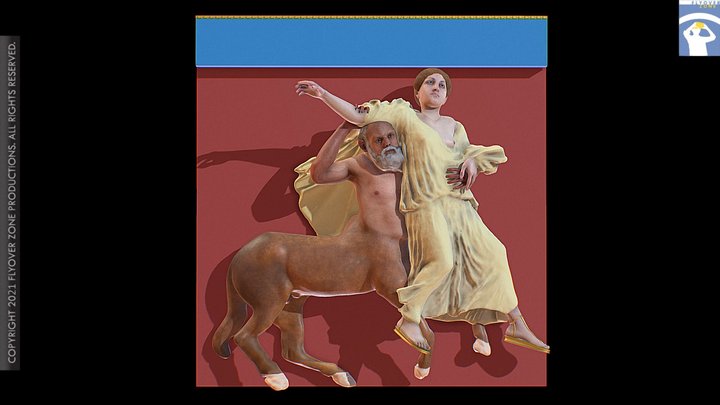 3D rendering of Metope South 29 Restored (Parthenon)