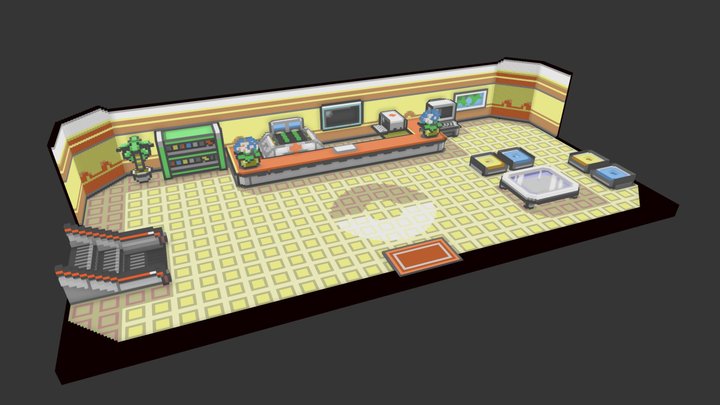 Pokémon - Pokémon Center 1F (Fire Red) 3D Model