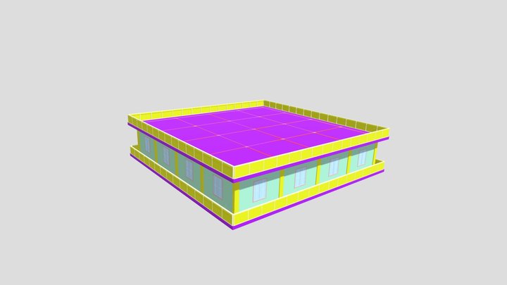 Frame Structure Building 3D Model