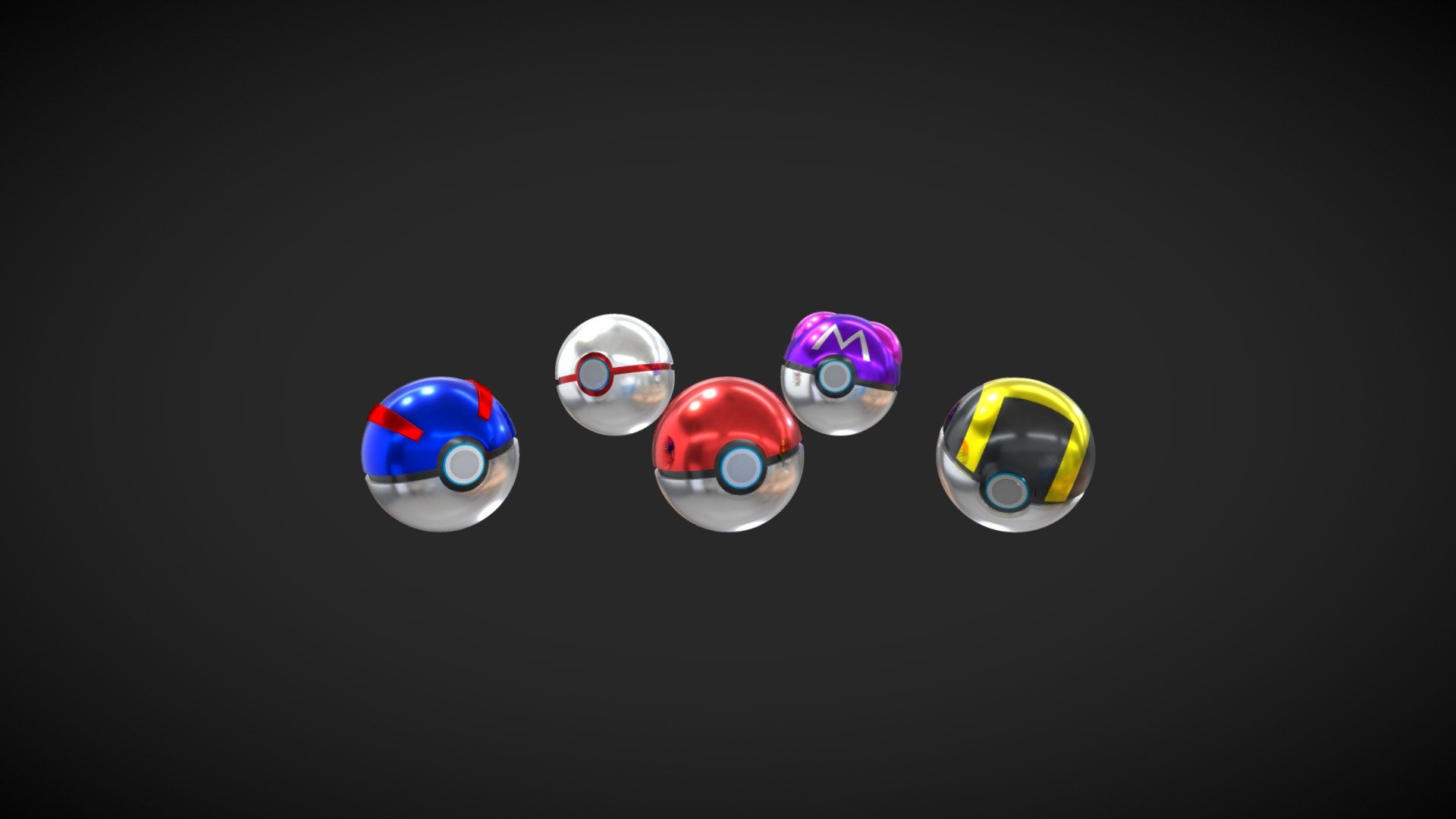 Pokeballs - Download Free 3D Model By Nicholas Vella (@Nicholas.vella ...