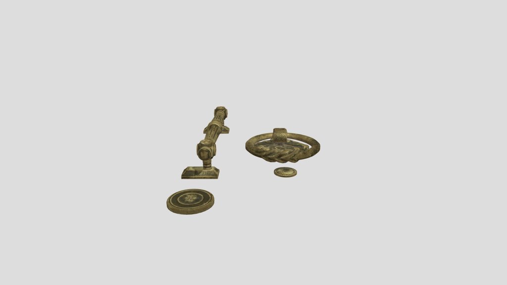 Door Handle Knocker Brass