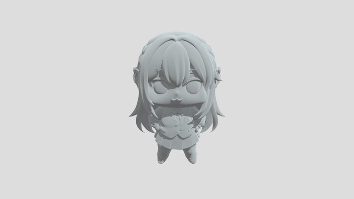 Chibi Schoolgirl 3D Model
