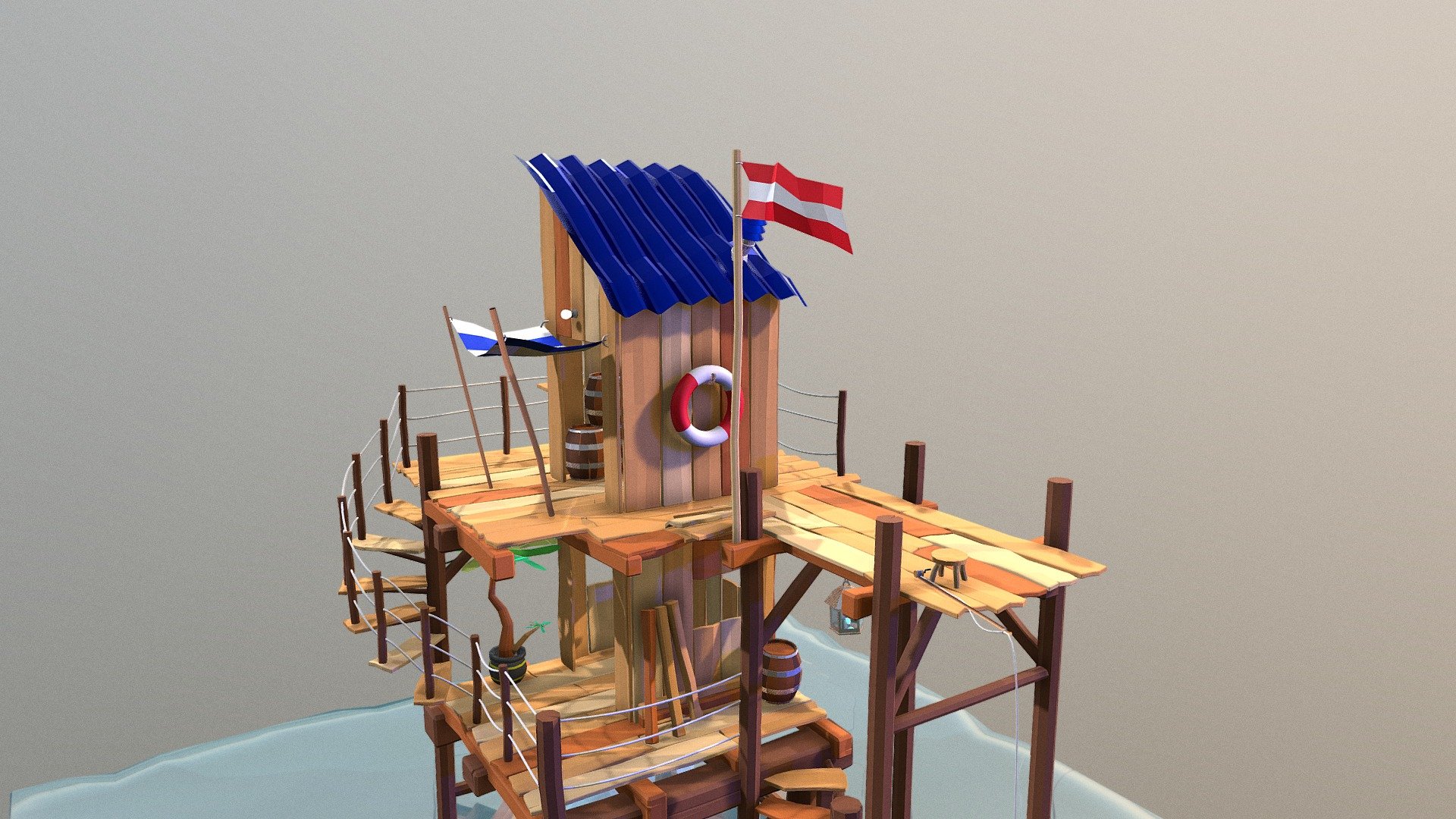Sea Shack - 3D model by Shaun.Yuen [1e9766e] - Sketchfab