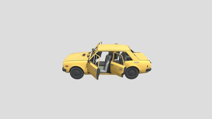Yellow Sedan Classic 3D Model