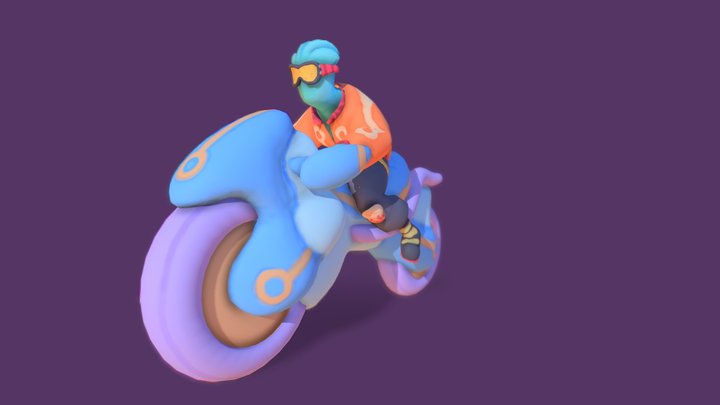 Cell Circuit Biker 3D Model