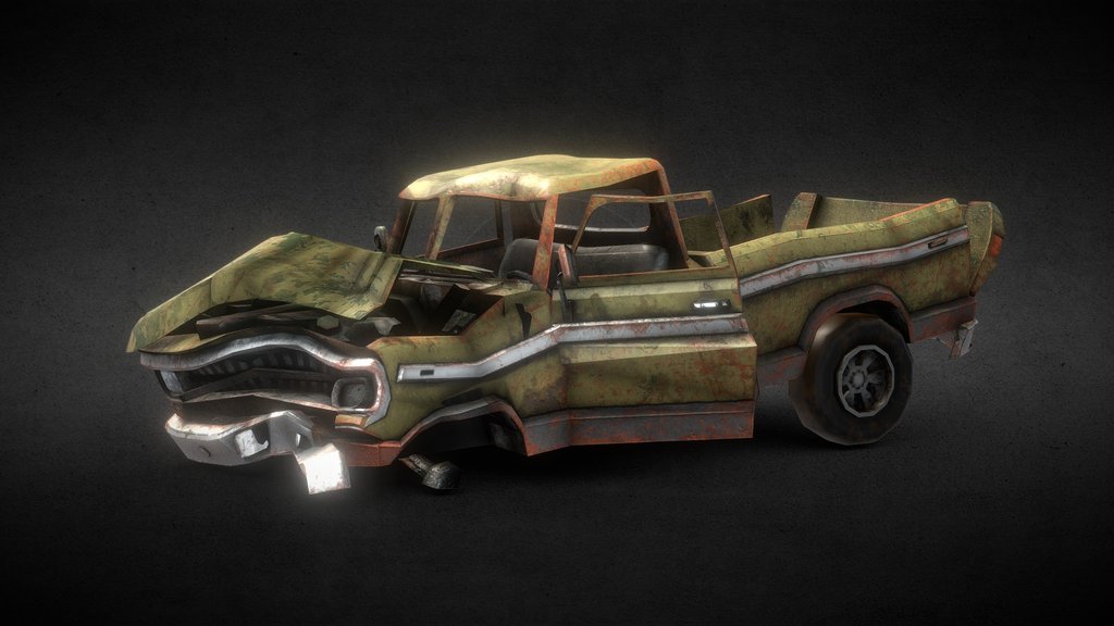 Crashed Abandoned Truck - Game Ready
