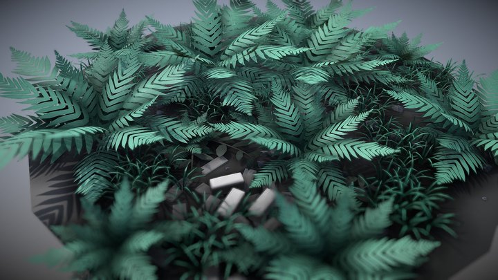 low poly plant pack diorama 3D Model