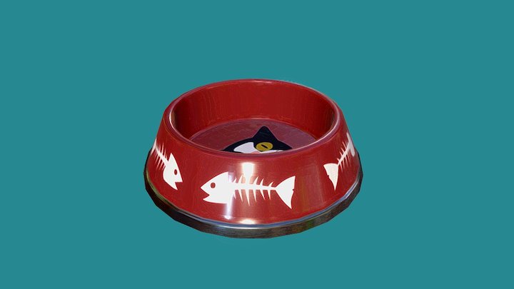 Cat Food Bowl 3D Model