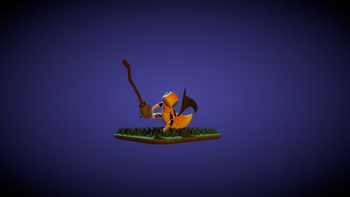 gecko vs broom! 3D Model