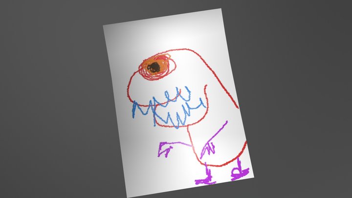 crayon drawing 1 3D Model