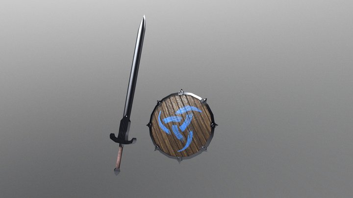 Basic Nord Sword and Shield 3D Model