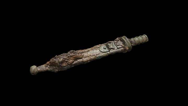 Miniature sword and scabbard in copper alloy 3D Model