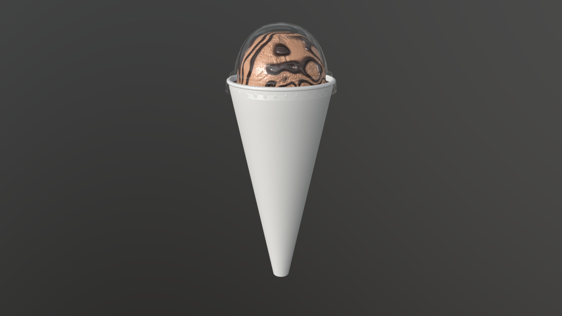 3D model Ice cream cone paper package for mockup - This is a 3D model of the Ice cream cone paper package for mockup. The 3D model is about a white cup with a brown liquid in it.
