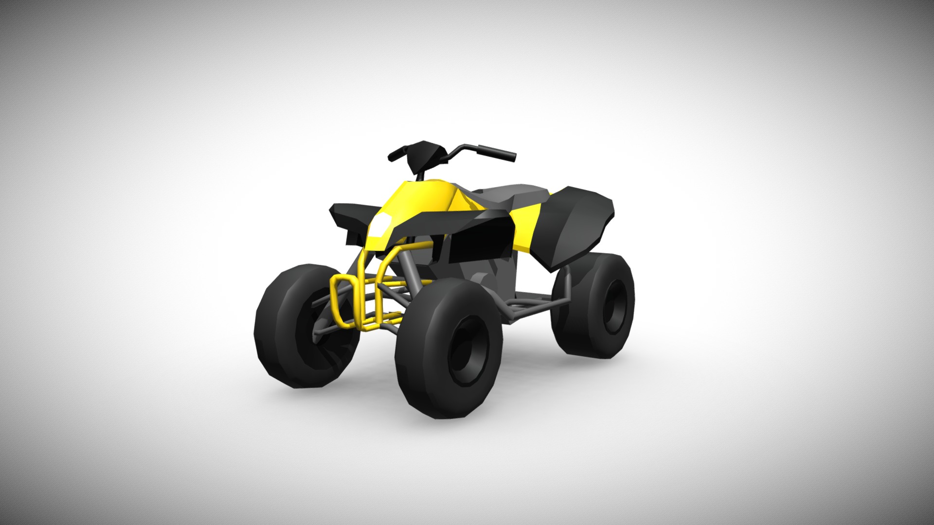 3D model Low-Poly ATV - This is a 3D model of the Low-Poly ATV. The 3D model is about a toy car on a white background.