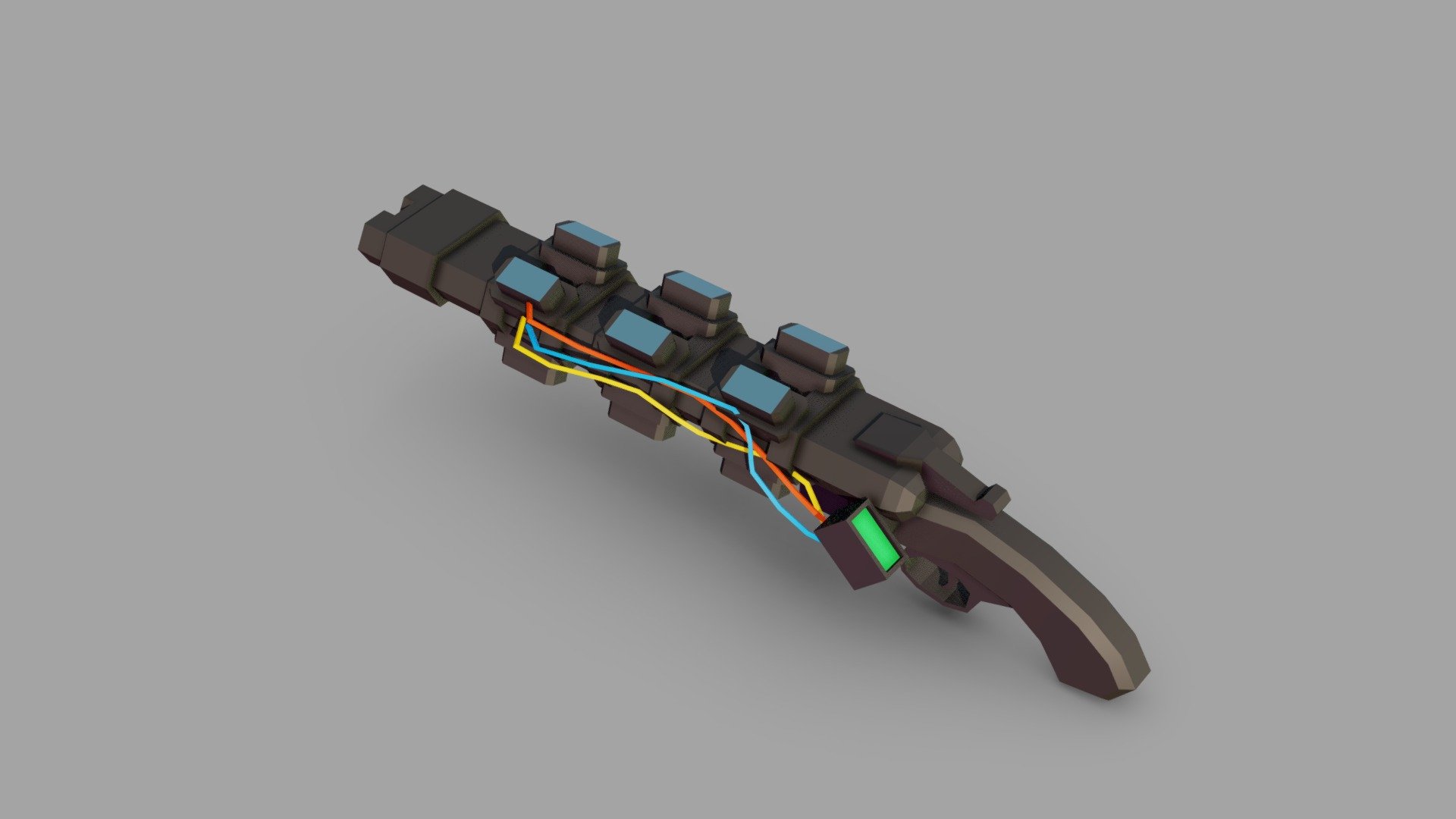 Cyberpunk weapon 3d model фото 3
