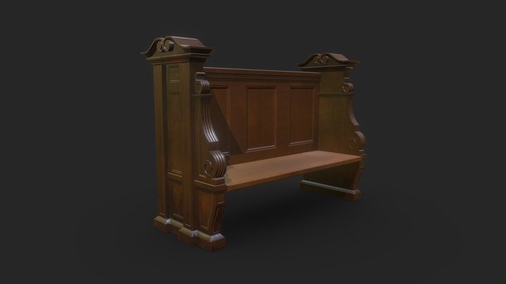 Church Bench 3D Model