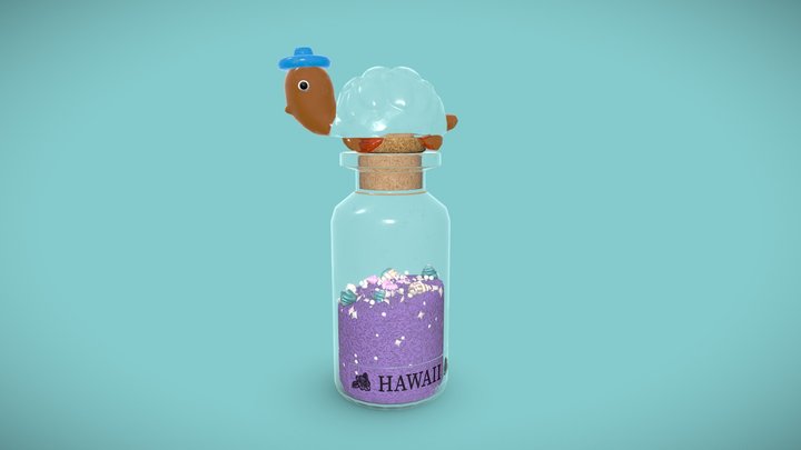 Beach Sand in a Turtle Bottle 3D Model