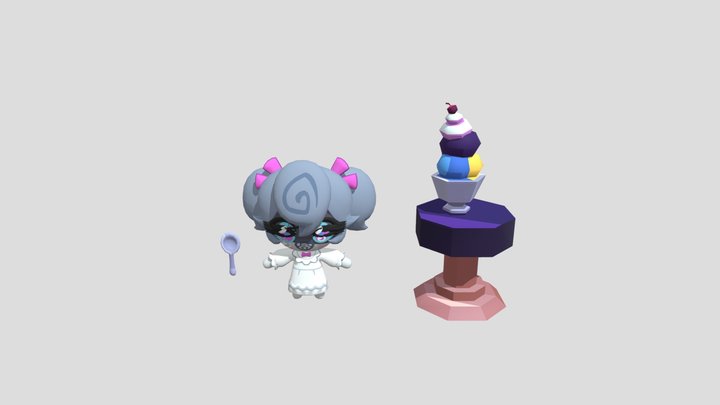 Past Melanchream Cookie (Witch ice cream) 3D Model