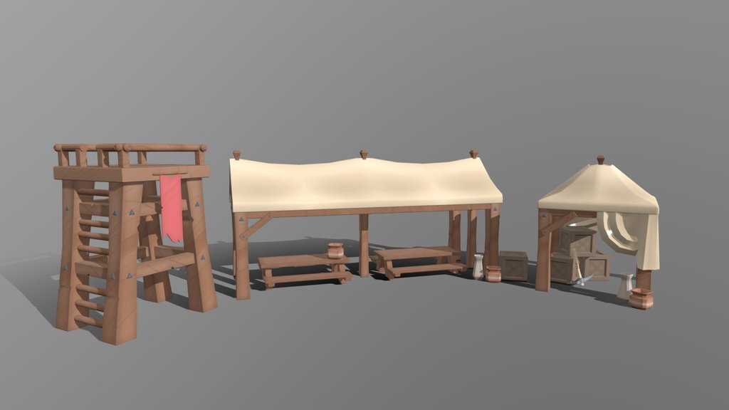 Stylized Enemy Camp Scene