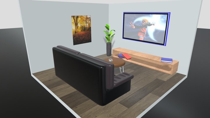 Modern Living Room | 3D Interior Visualization – Free 3D Model STL
