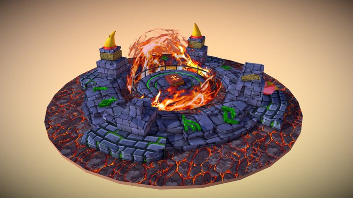 Ancient Altar of Pure Evil - Low Poly Stylized 3D Model
