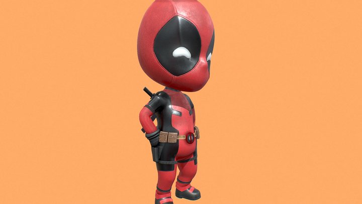 Dancing Chibi Deadpool 3D Model
