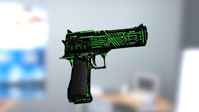 Desert eagle Green Circuit 3D Model