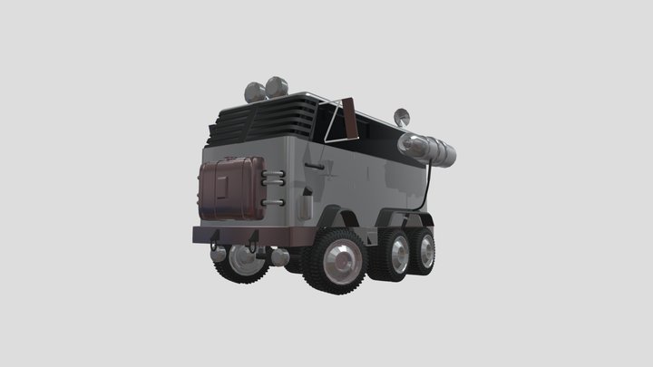 Silver Bus 3D Model