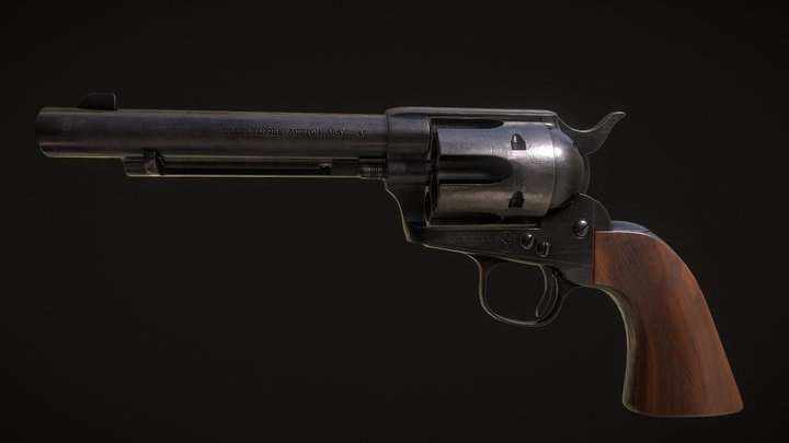 Colt SAA .45 Revolver 3D Model