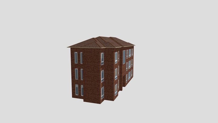Davison Street Flats 2 - Pitched Roof Brown A 3D Model