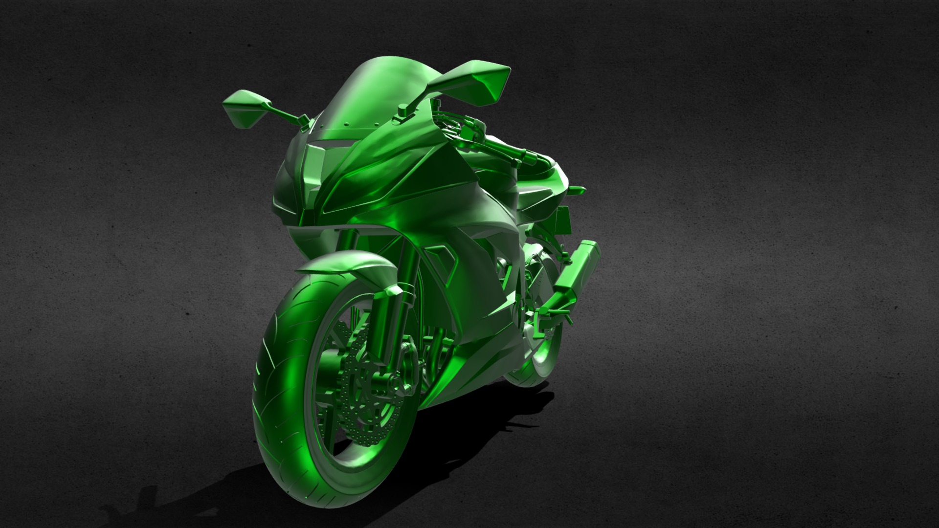 3D model Kawasaki Ninja ZX-6R 636 For Printing - This is a 3D model of the Kawasaki Ninja ZX-6R 636 For Printing. The 3D model is about a green toy motorcycle.