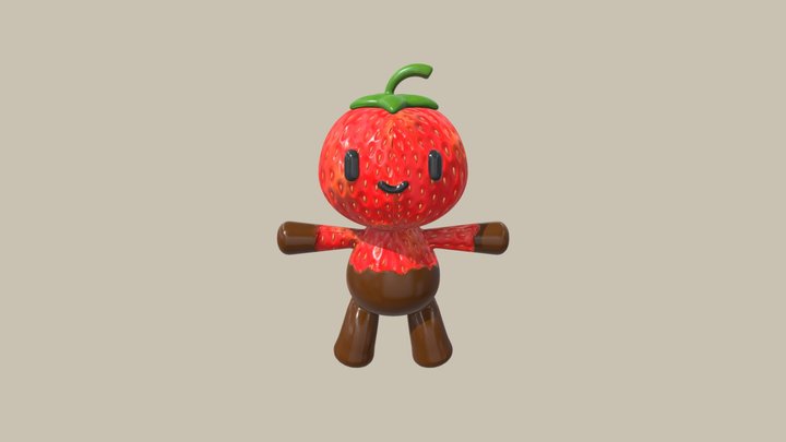 Strawberry Character 3D Model